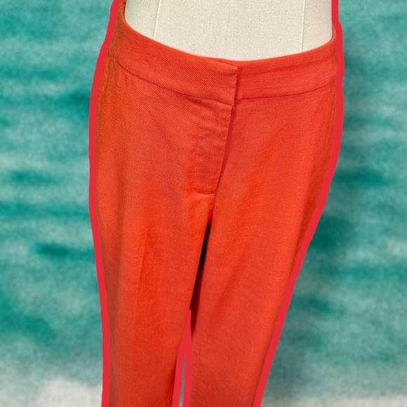 J. Crew ‘Easy Pant in Stretch Linen Blend’ in “Burnt Orange” Size 6 Tall - Picture 4 of 15